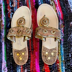 Jack Rogers- Cork and Gold- Size 7